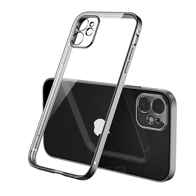 Ốp mạ gọng vuông cổ điển sang trọng cho iPhone 16 Pro Max 15 Pro Max 14 Pro Max 13 Pro max 11 Pro Max 12pro Max SE 2020 iPhone x XR XS Max 7 8 Plus 14 15 16 Plus Ốp vỏ lưng trong suốt mềm
