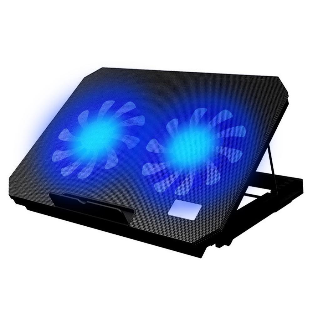 Led Lighting Adjustable Angle Usb Lap Cooler Fan Cooling Stand Bracket Base 2 Cooling Fan Lap Cooling Pad Notebook Stand