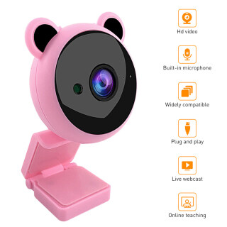 Rocomoco Camera Webcam Full HD USB 1080P Ổ Gấu Trúc Dễ Thương Gọi Video thumbnail