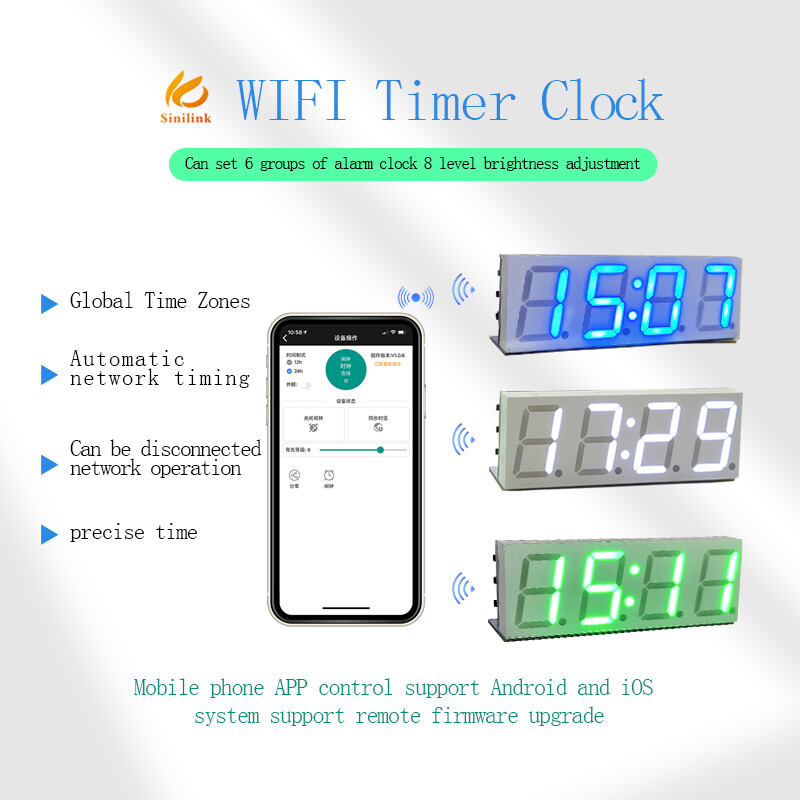 Shockley Hẹn Giờ WiFi Kỹ Thuật Số Tự Làm Mô-đun Đồng Hồ Với Màn Hình Xanh [Không Có Pin CR927]