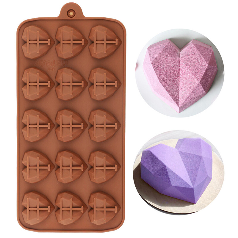 15 Cavities Mini Heart Chocolate Mold Silicone Candy Molds Gummy Jelly Mould