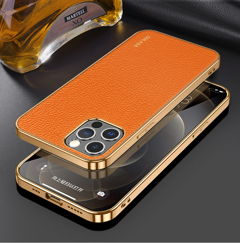 Da thật vỏ điện thoại cho Iphone 15 Pro Max 14 Pro Max 13 Pro Max 12 Pro Max da trường hợp 11 Pro Max x XS Max XR 15 cộng với mạ điện Ốp viền điền thoại mềm bảo vệ lưng điện thoại Bìa