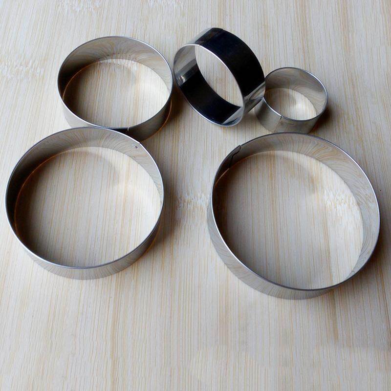 5Pcs/Set Stainless Steel Round Circle Cookie Mold Mousse Cake Ring Baking Pastry Tool Biscuit Cake Mold Fruit Cutter Mould