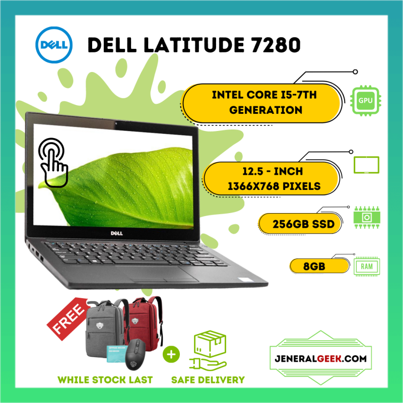 Dell Latitude 7280 Core i5-7th Gen 8GB RAM 256 GB SSD Touch Screen Malaysia