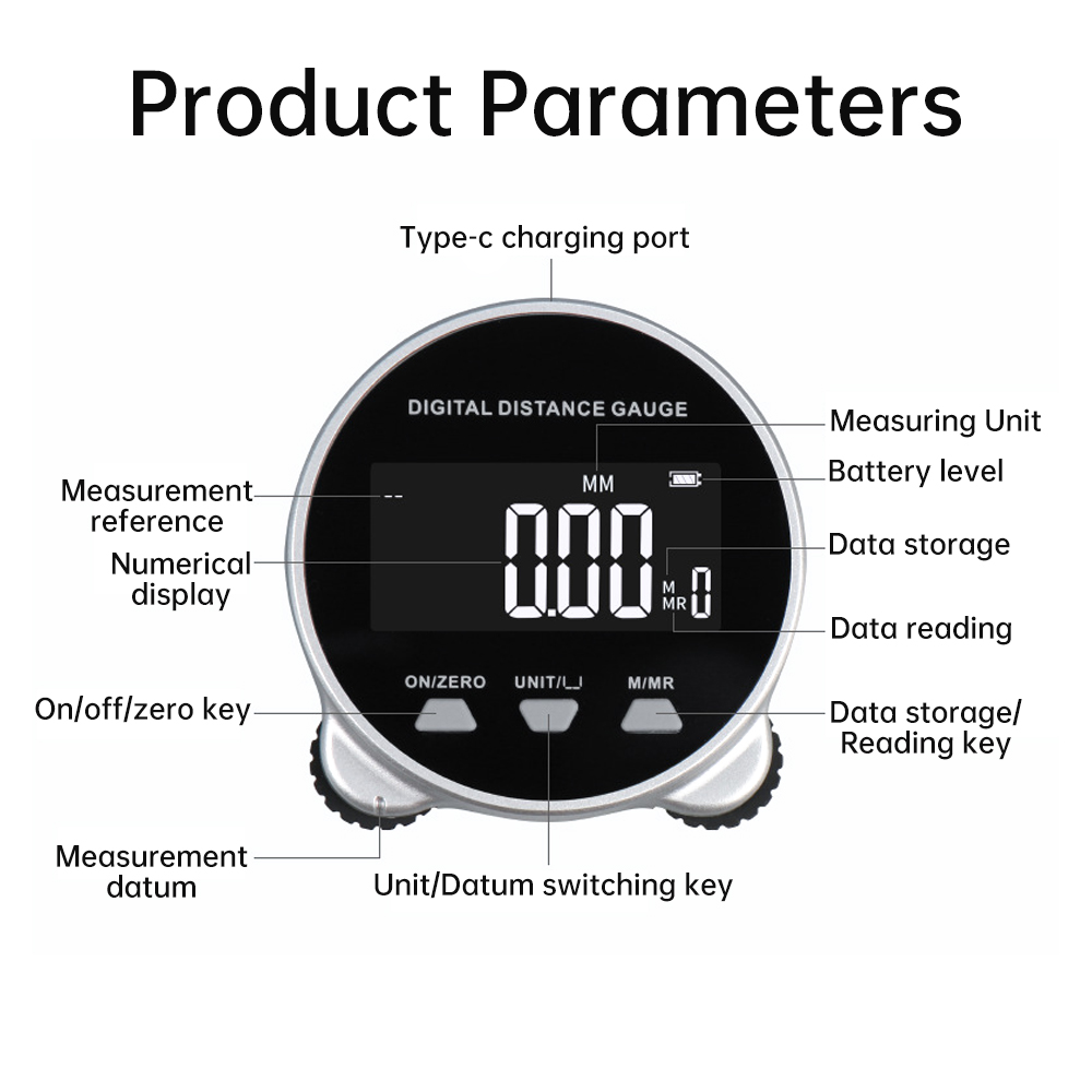 DIPPRUN Electronic Distance Meter, Electronic Ruler,Electronic Clothing Measuring Ruler, Rolling Measurement, Multi-Function Digital Display Roller Electronic Ruler