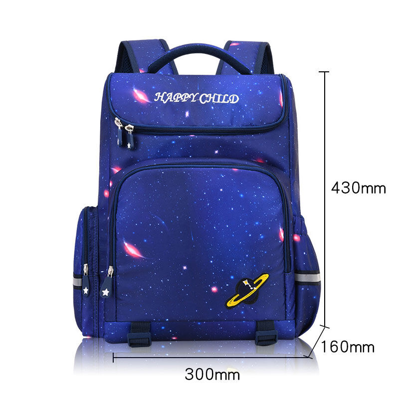 BAOLONGXIN New children's school bag Starry sky gradient schoolbag for elementary school students Grades 1-3-6 Spine protection and backpack