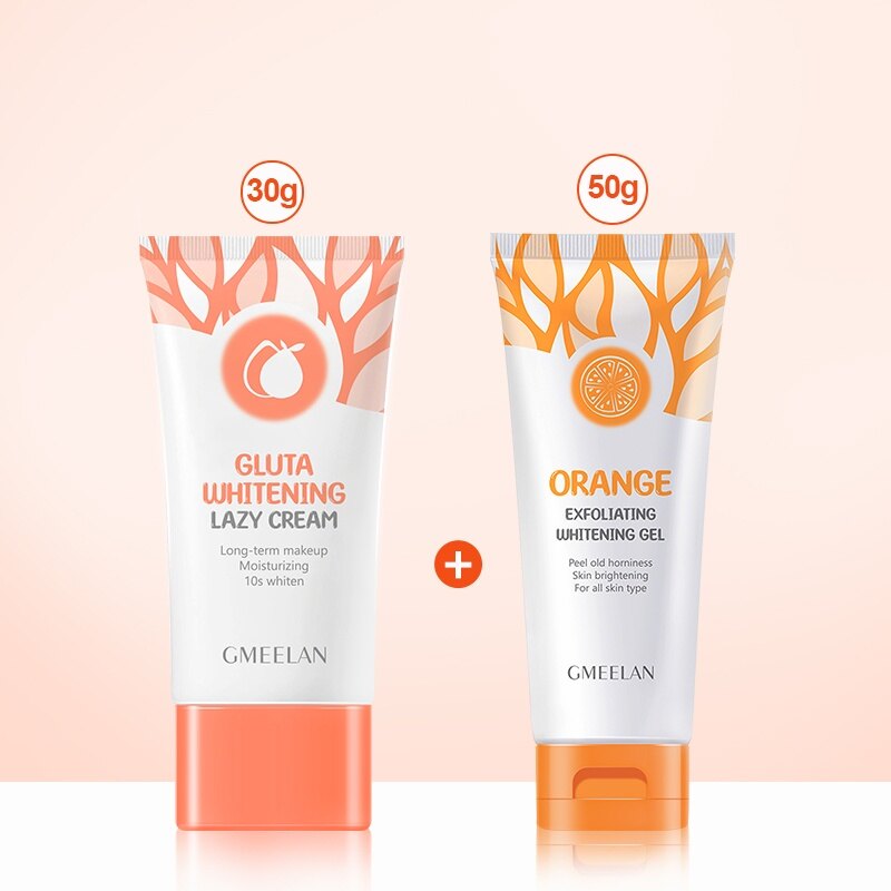 GMEELAN Clean whitening set whitening cream Exfoliating gel day facial cream skincare Moituriser sunscreen去角质美白霜
