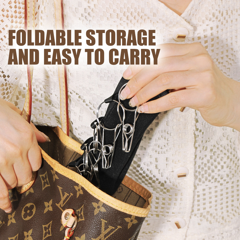 Cap Organizer Hanger, Portable Hat Organizer Holder with Rust-resistant Clips, 10 Stainless Steel Multi-purpose Storage Clips, for Hanging Hat/Socks/Gloves, etc