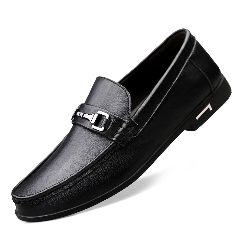 New Men's Luxury Leather Loafers Male Casual Genuine Leather Shoes Doug Boat Leather Driving Shoes Slip On Men Loafers 101