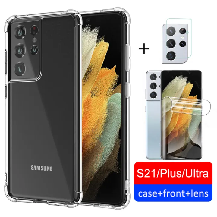 3 In 1 Case Hydrogel Film Camera Lens Protector For Samsung Galaxy S21 S21plus S21ultra Tpu Silicone Phone Case Lens Screen Protector Samsung S21 Ultra S 21 Plus S21 5g Lazada Ph