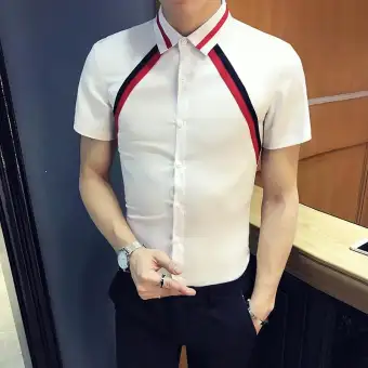 mens slim fit short sleeve dress shirts