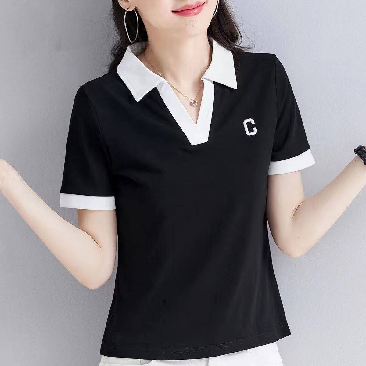 Polo shirts shop v neck girls