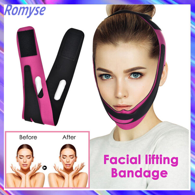 Romyse Face Slim V-Line Lift Up Belt Anti Wrinkle Facial Mask Slimming Chin Cheek Bandage Facial Thin Shaper V Face Line Strap Facial Beauty Tool