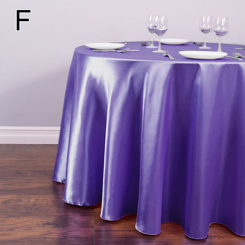 U2y7 1pcs Hotel Round 145cm Satin Tablecloth Table Skirt Birthday Decoration Wedding Party Table Cloth