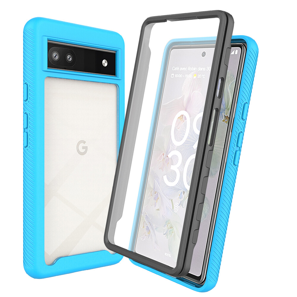 Silicone Case 360 Full Protection - Rugged Bumper Case for Google Pixel 8 Pro 6A Pixel 7 Pro 7A Case Cover Durable Shockproof Drop Protective TPU Cell Phone Cover Build-in Screen Protector Full Coverage Case