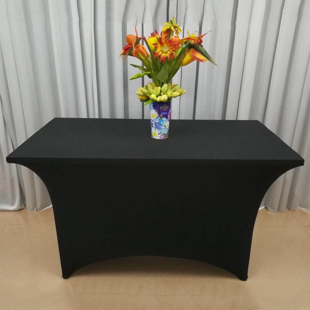 Stretch Spandex 6 Ft Rectangular Table Cover Hunter Green 72 Length X 30 Width Height Fitted Tablecloth For Standard Folding Tables Party