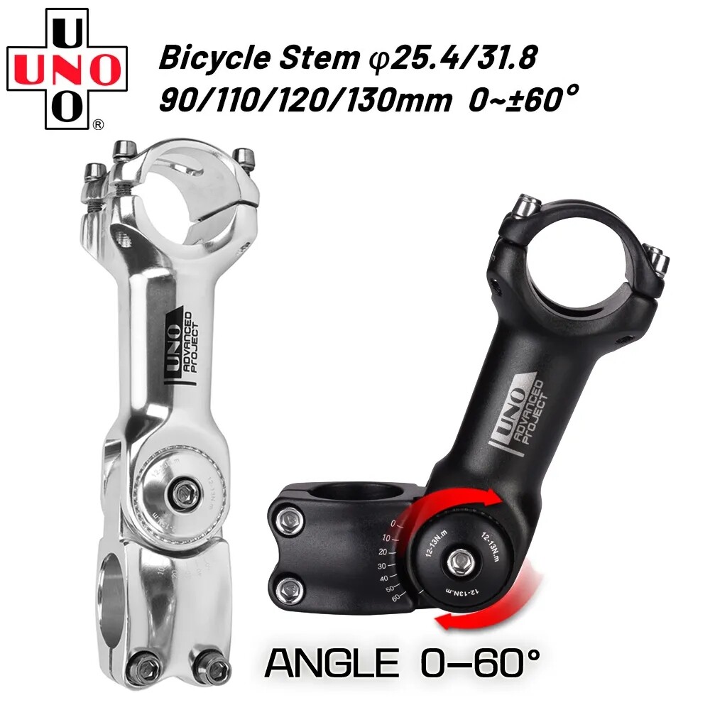 UNO Bicycle Adjustable Stem 25.4 31.8mm Bicycl Handlebar Riser MTB Power Aluminum Stem Off Road Mountain Bike Accessori Parts Lazada PH