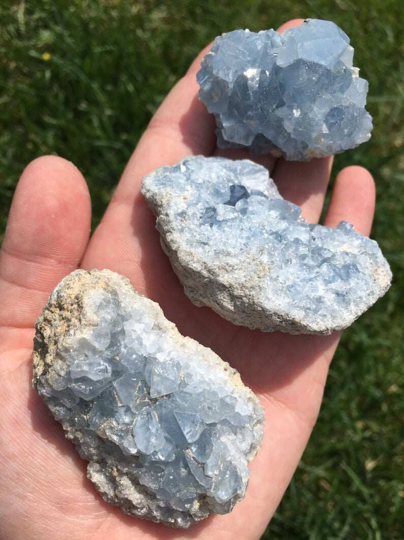 Raw Celestite Cluster Blue Celestite Geode - Celestite Cluster - Healing Crystal - Celestite Cluster - Celestite Crystal