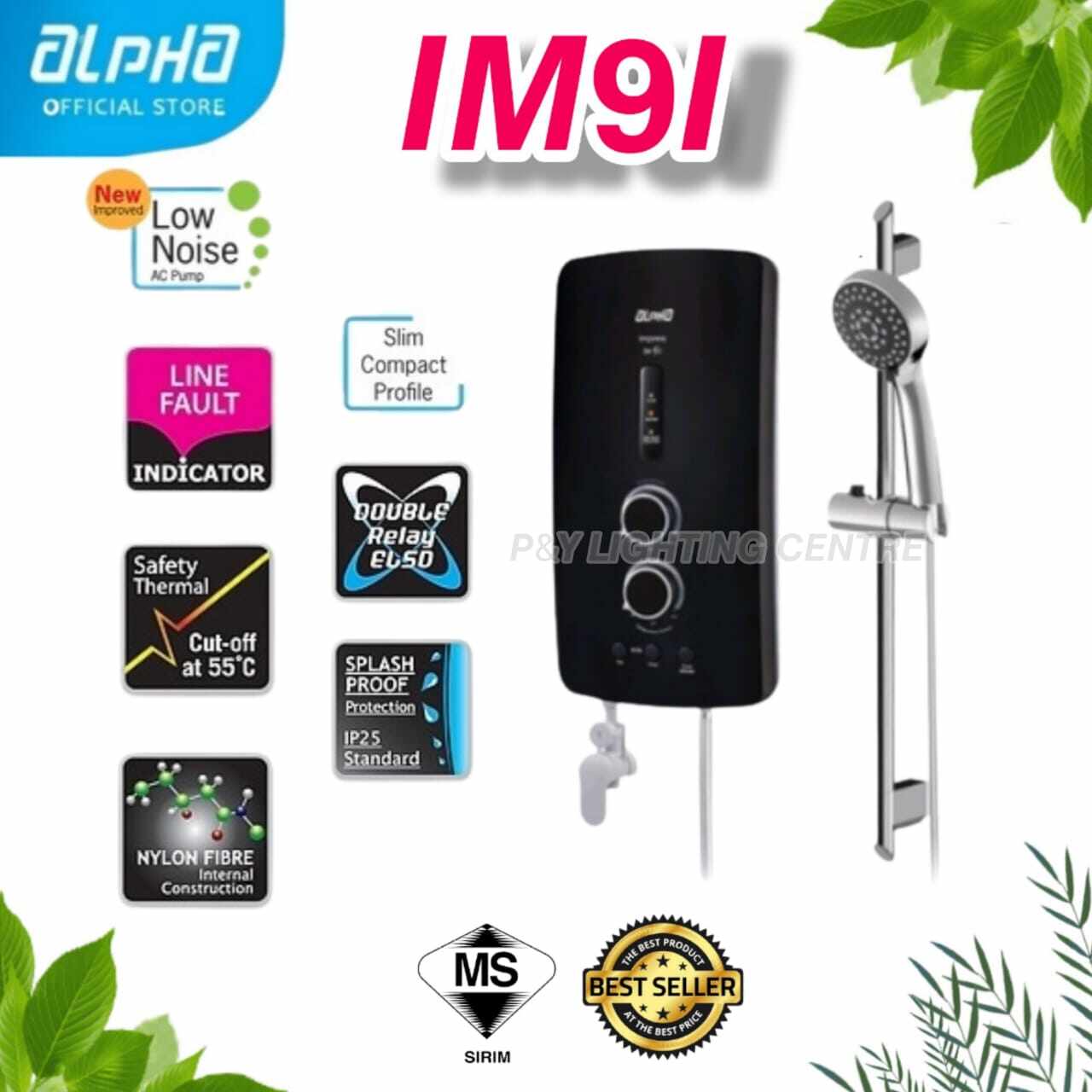 Alpha Im9i Instant Shower Heater With Dc Pump Matt Black Lazada