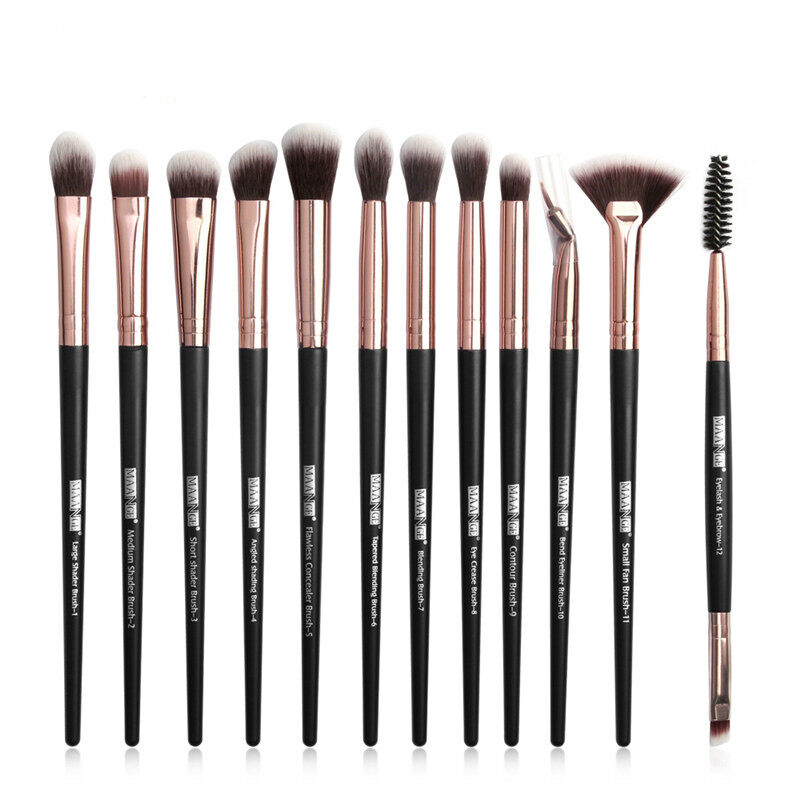 12PCS Makeup Brushes Set Eye Shadow Blending Eyeliner Eyelash Eyebrow Blush Make Up Brush Tools