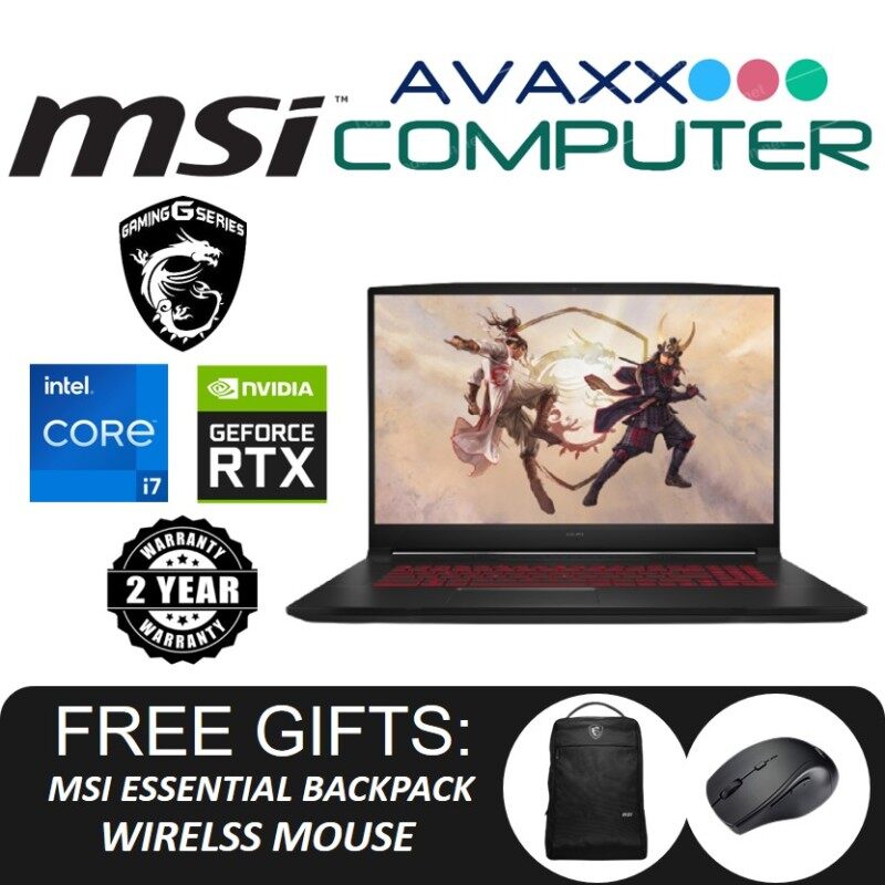 MSI GF76 11UC-051 17.3 FHD Gaming Laptop ( I7-11800H, 8GB, 512GB SSD, RTX3050 4GB, W10 ) Malaysia