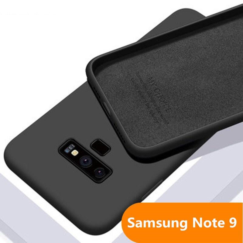 for【Samsung Galaxy Note 8 Note 9 】Liquid Silica Couple Phone Case Instagram Style Silicone Rubber Gel Soft Microfiber Cushion Shockproof Case Casing