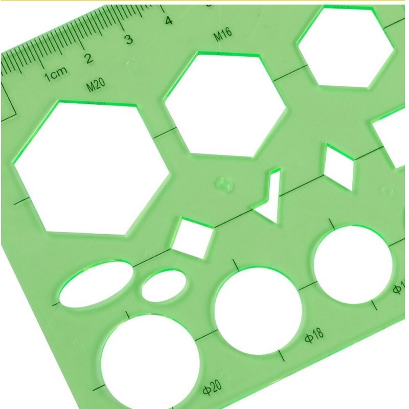 {HAOYA Stationery Store} Double Scale Template Architect Combination Multi Design Stencil Symbols Technical Drawing Rulers