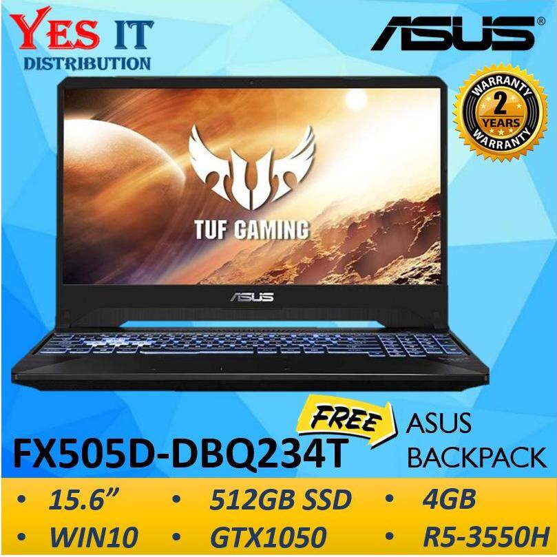 ASUS TUF GAMING FX505D-DBQ234T LAPTOP(R5-3550H/4GB/512GB M.2 SSD/GTX 1050 3GB/15.6” FHD IPS/W10/2YRS)--FREE ASUS BAG Malaysia