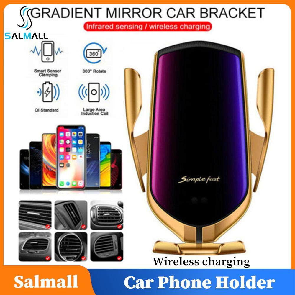 Qi Wireless Charging 360 Degree Rotation Design with Automatic Induction for Android and iOS Phone Car Charger