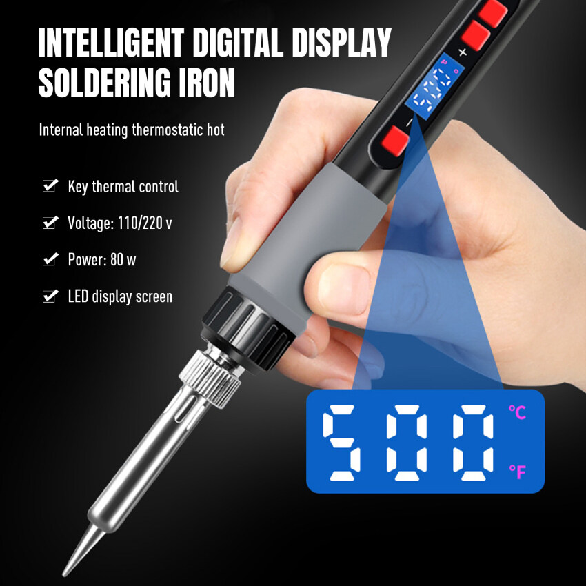 Soldering Iron 80W Dual Calibration Temperature LCD Digital Soldering
