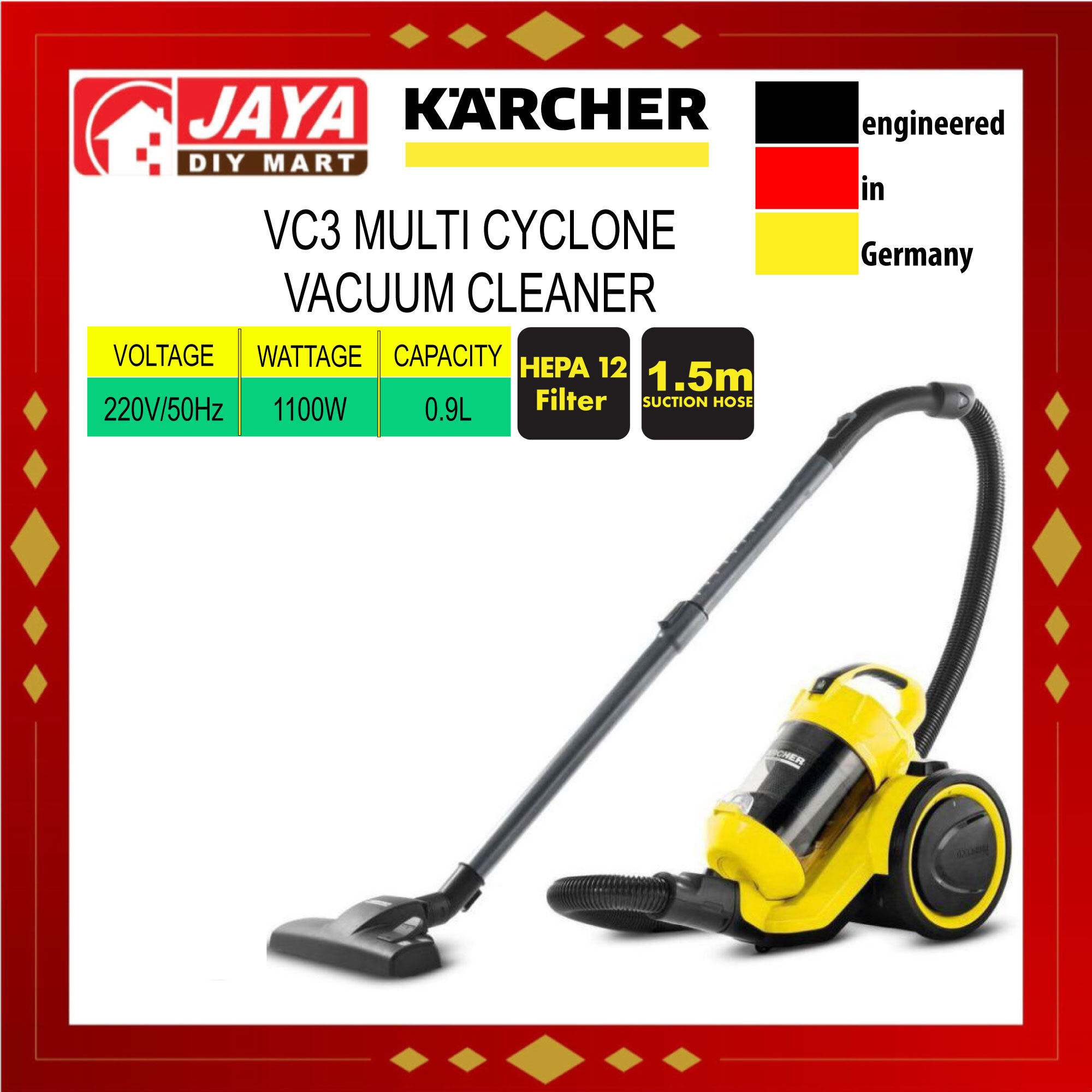 KARCHER VC3 PLUS MULTICYCLONE VACUUM CLEANER VC3 PLUS JAYA DIY MART Lazada