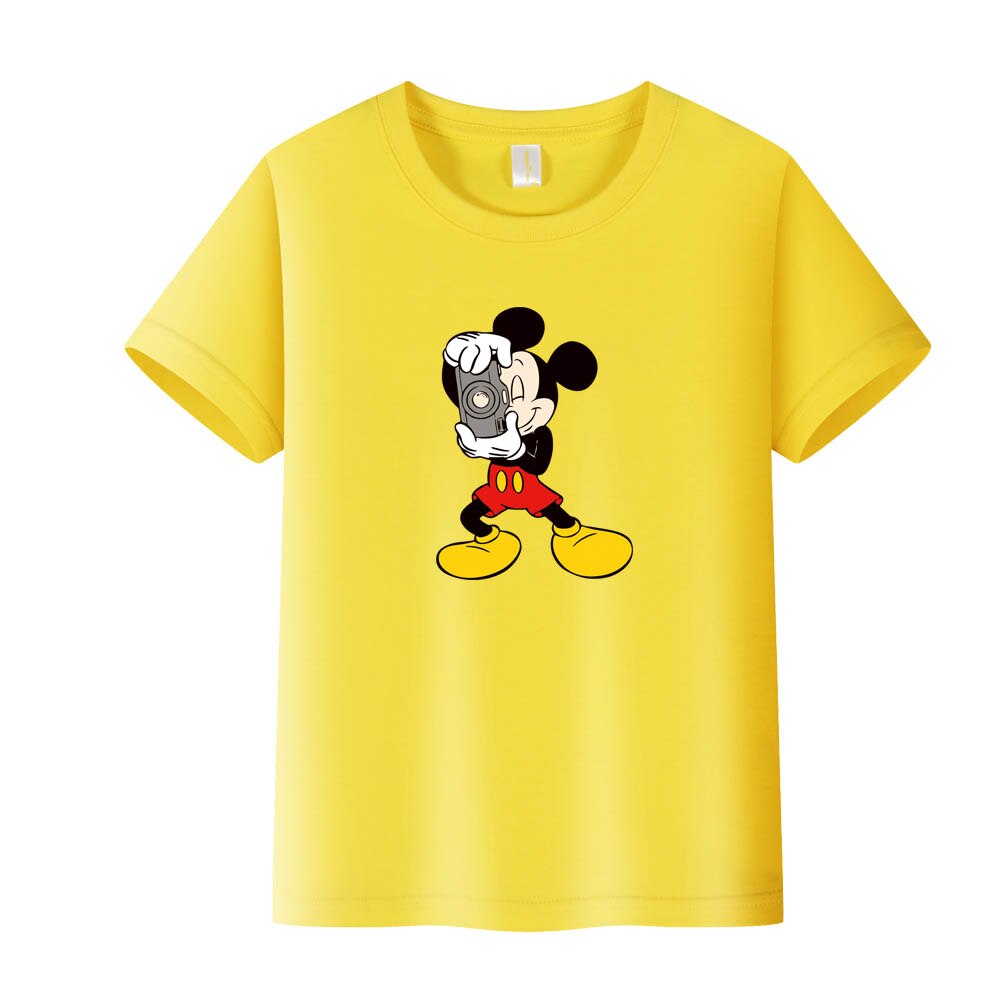 2 4 6 8 10 12 14 Years Teenager Boys Mickey Mouse T Shirts Disney T-shirts for Kids Children's Tops Summer Sportwear Disney Tees