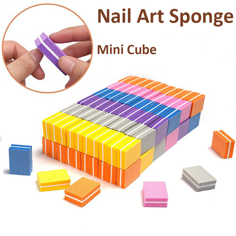 [Dorisna] 5 Miếng/Lô Miếng Bọt Biển Đánh Bóng Móng Mini Dụng Cụ Đánh Bóng Móng Nghệ Thuật