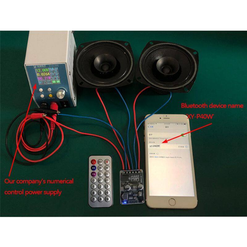 XY-P40W Bluetooth Digital Amplifier Board Audio Receiver Stereo Wireless No Remote Control Bare Metal 30/40W 12/24V