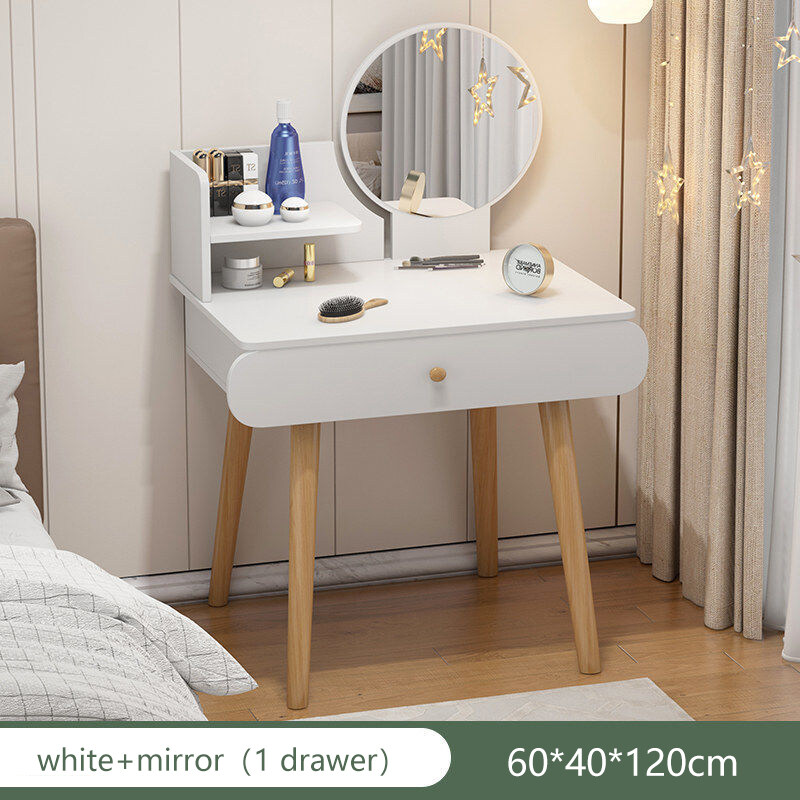 OTAMultipurpose Dressing Table with LED Mirro Meja Three Drawer Nordic