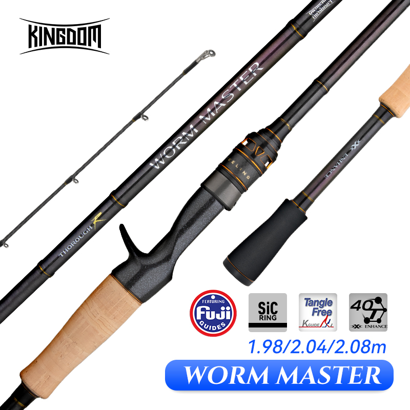 Worm Master KINGDOM WORM MASTER โรเทติ้ง แคสติ้ง เหยื่อตกปลา 2 ส่วน ขนาด 1.95 เมตร ...