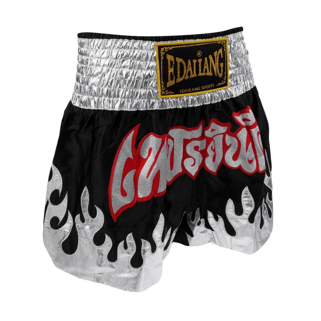 Satin Boxing Shorts Muay Thai Fighting Sanda MMA Shorts for Men Women L
