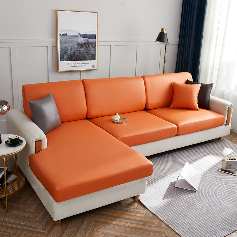Bestenrose 7 Size Slipcovers Waterproof Elastic Sofa Seat Cover 1/2/3/4/L-shaped Cushion Cover PU Leather Sectional All Inclusive Universal