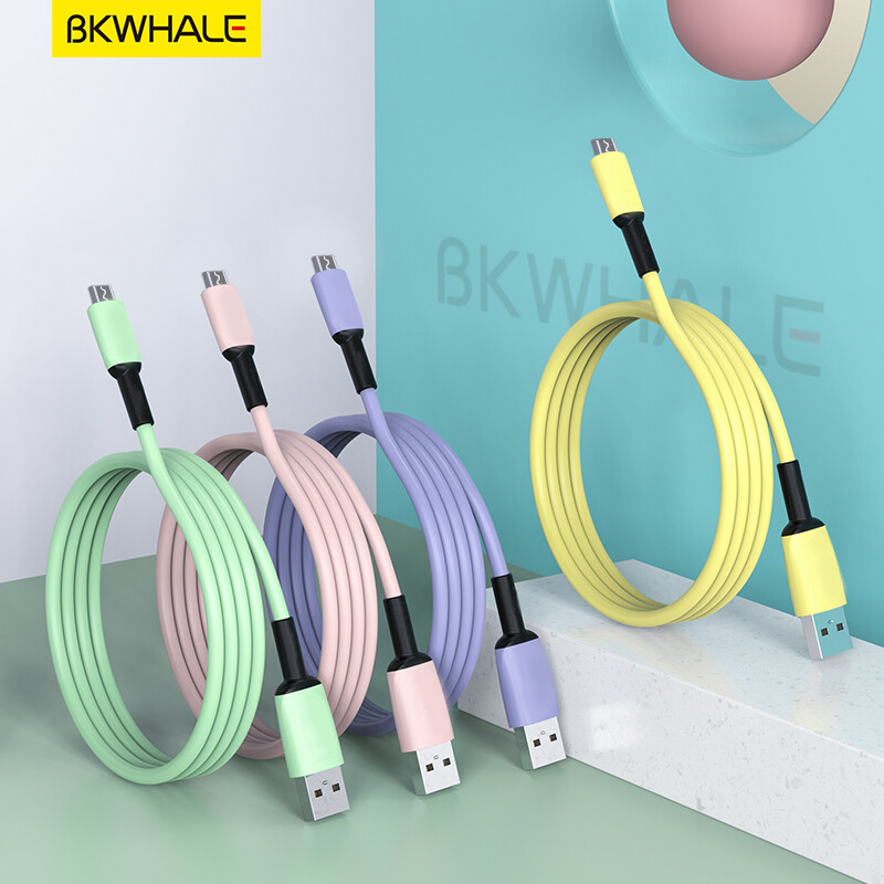 BKWHALE Macaron Silicone Charge cable Micro USB Charging Cables