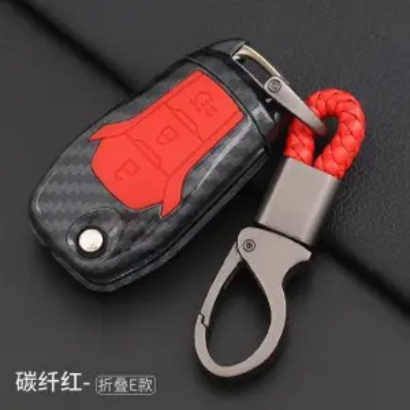 Ford Carbon Fiber Car Key Case Keychain Wallet New Car Logo Keychain Creative Alloy Metal Keyring Keychain