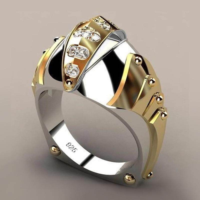 Fashion Creative Fish mouth Design Rings Classic Gold Silver Mix Color Wedding Band For Women Men Cubic Zirconia jewelry