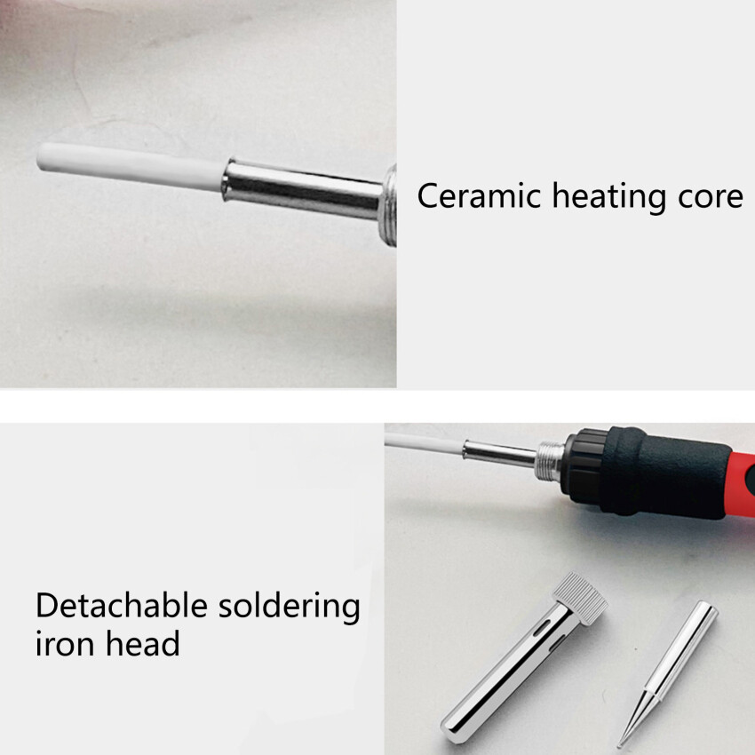 80W Soldering Iron Kit Adjustable Temperature LCD Solder Welding Tools Ceramic Heater Soldering Tips Tweezers Soldering Wire