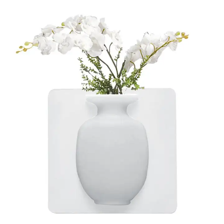 Nicetoempty Silicone Sticky Vase Stick On The Wall Flower Pot