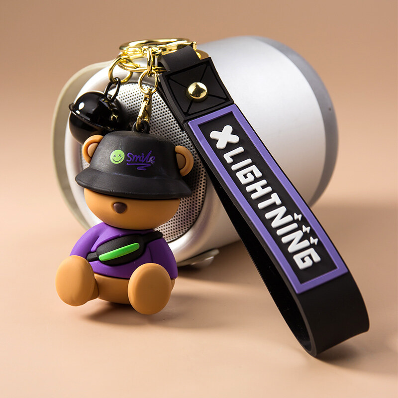 Sleeping bear cartoon keychain pendant