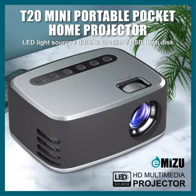 T20 Mini Portable Mini Pocket Home Theater- Projector 3D HD 1080P LED Cinema