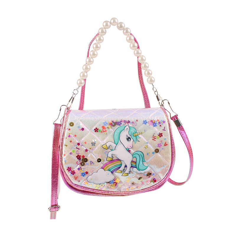 HS children's messenger bag cartoon unicorn tote bag Girls Korean Style Cute Outdoor Fashion Mini Satchel Bag