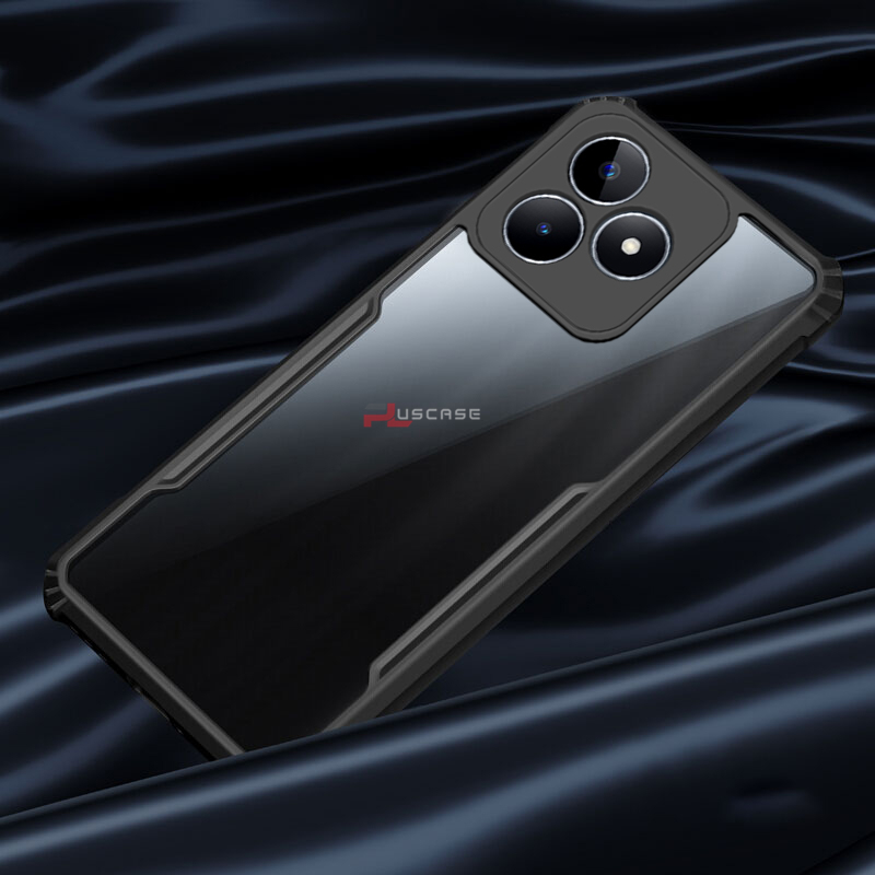 PlusCase for Realme C53 C51 Case Air Cushion Hard Crystal Clear Back Soft Border Shockproof Full Protection Phone Casing