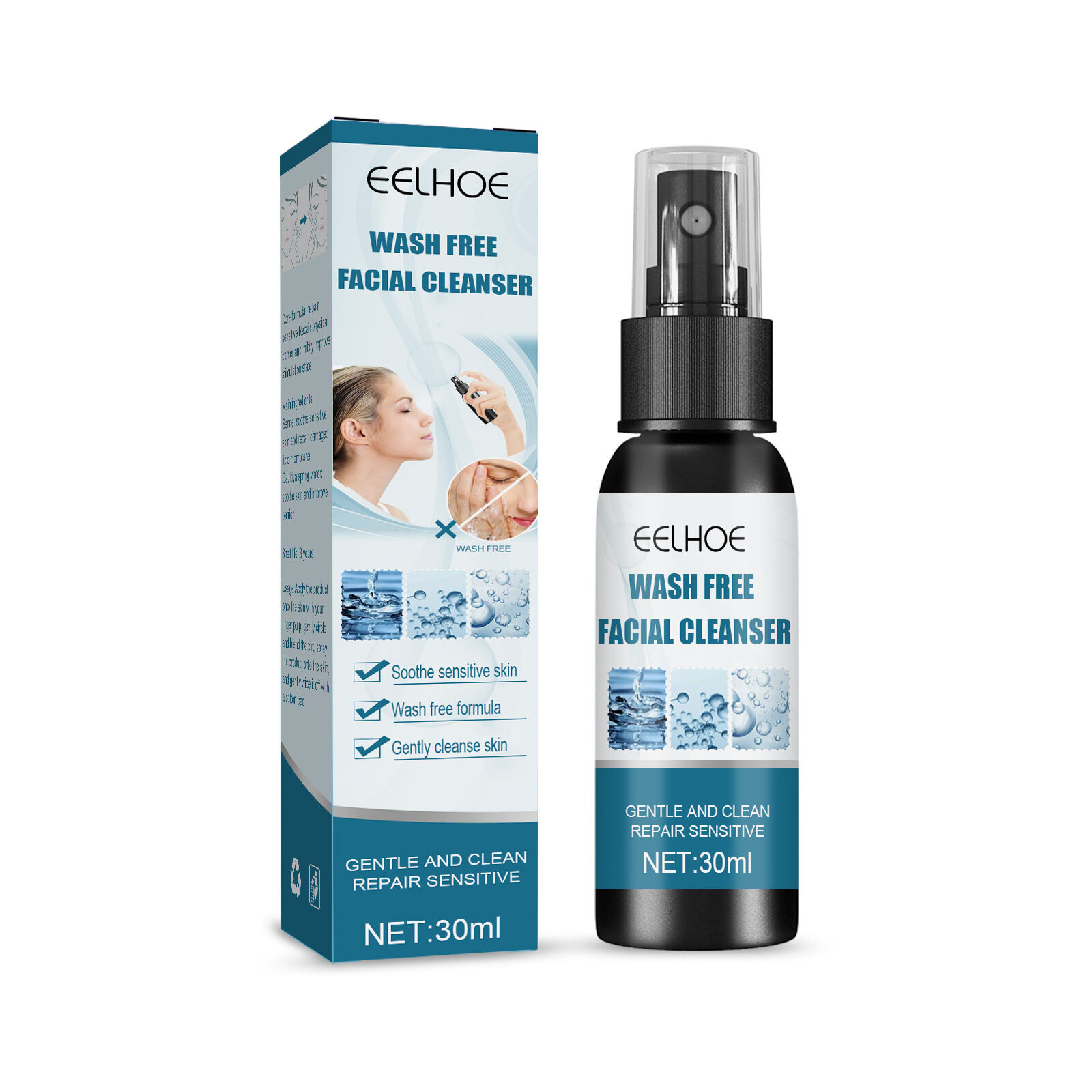 Eelhoe Wash Free Facial Cleanser Spray Deep Cleansing Shrink Pores Oil