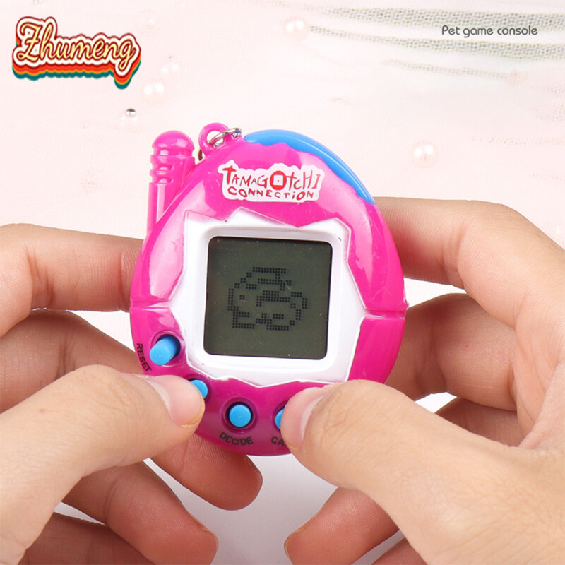 Zhumeng Nostalgic Tamagotchi Virtual Electronic Pets Machine Mini Handheld Game Console Solid Color Children Gifts