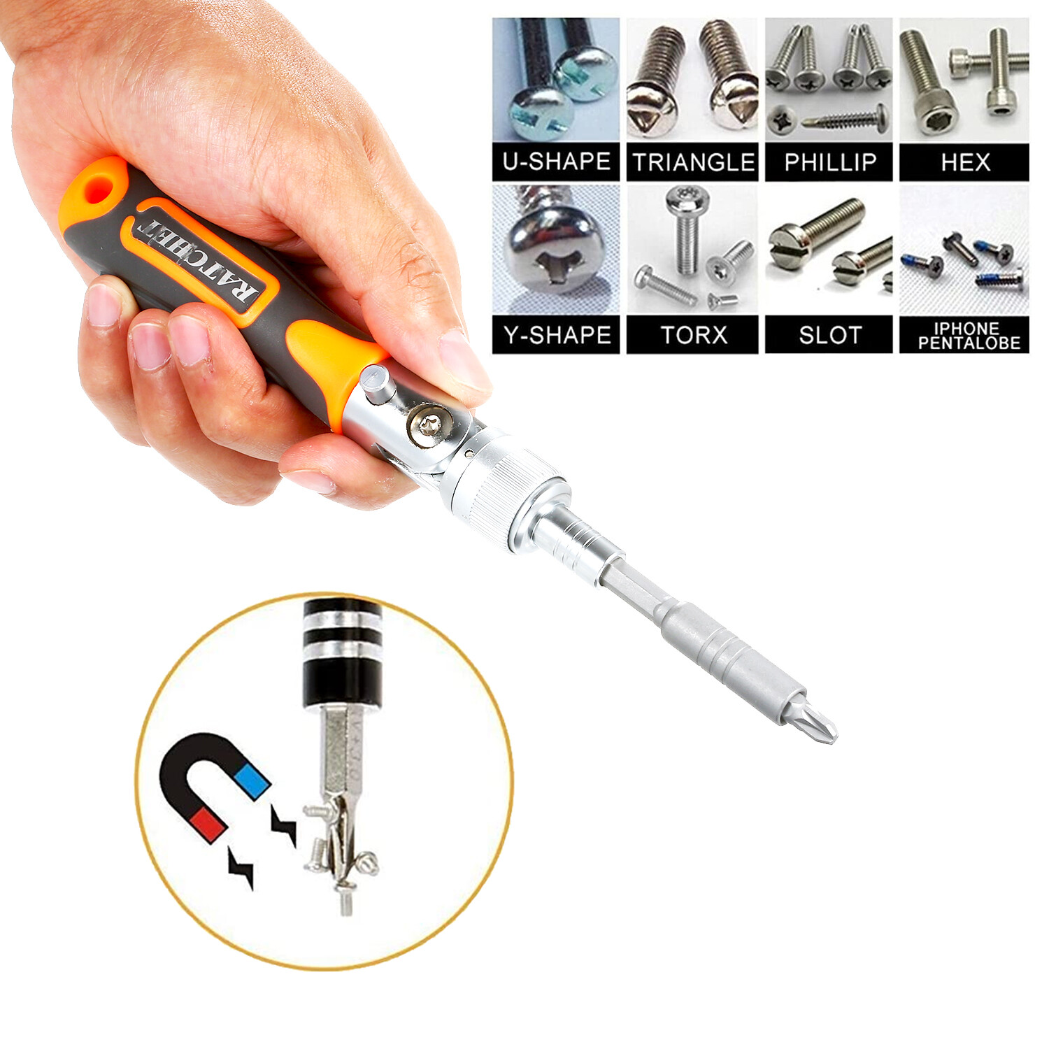 38pcs Precision Ratchet Screwdriver Bit Set M-agnetic Screwdrivers Kit Electronics Repair Tool Kit with Flexible Shaft Extension Rod for Phone Laptop Watch and Other Electronic Devices